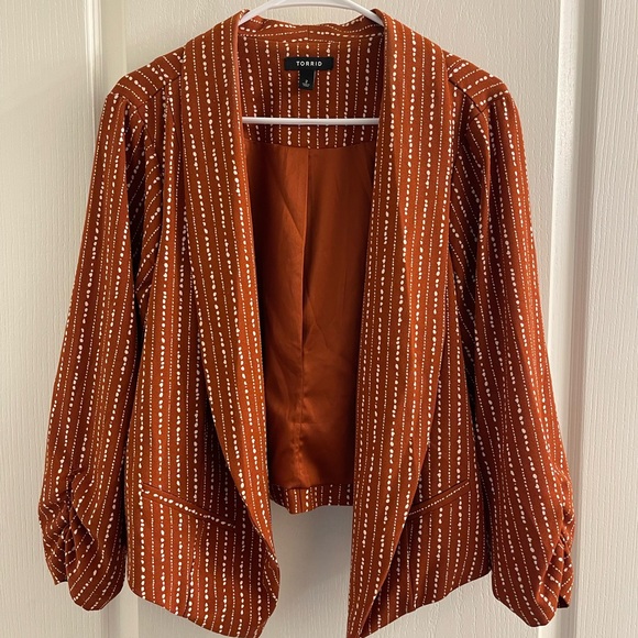 torrid Jackets & Blazers - Torrid Women's Rust Striped Blazer